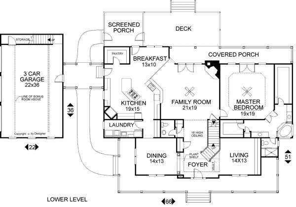 Lower Level Floorplan image of The Autreyville House Plan